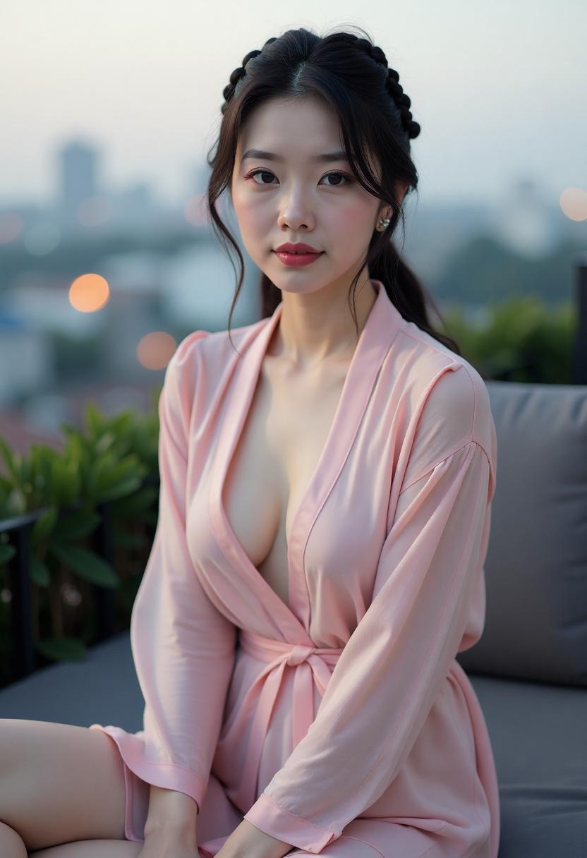 动画中的深夜街道与理发店
